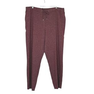 Reitmans Maroon Textured Jogger Pants Women's 18 Regular Drawstring Comfy Pocket